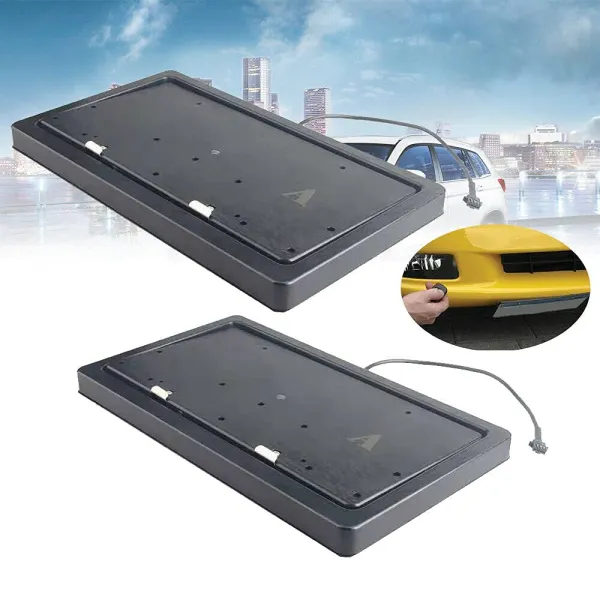 KITNEED High-quality 2pcs Car Telescopic License Plate Holder with Remote Control Invisible License Plates