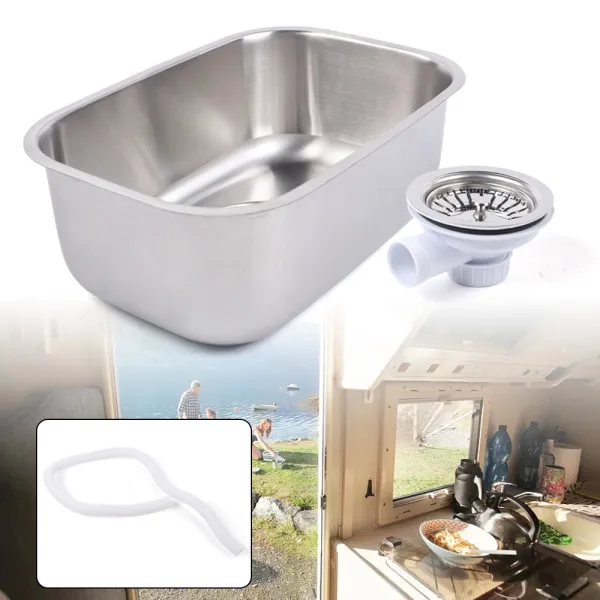 RV Caravan Camper Boat Stainless Steel 304Hand Wash Basin Kitchen Sink