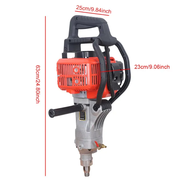 33cc Gasoline Power Drilling Machine 3-Position Wet & Dry Handheld Concrete Core Drill Rig, Diamond Core Drilling Machine