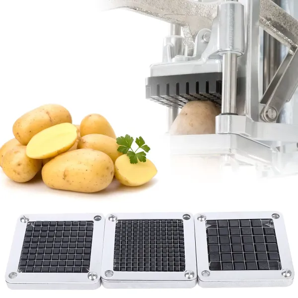 Replacement Chopper Blade, 440C Stainless Steel Blade for Commercial Vegetable Dicer Fruit Cutter, Interchangeable Blade&Pusher Block Set (1/4"+3/8"+1/2")