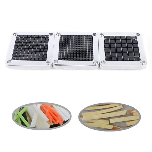 Replacement Chopper Blade, 440C Stainless Steel Blade for Commercial Vegetable Dicer Fruit Cutter, Interchangeable Blade&Pusher Block Set (1/4"+3/8"+1/2")