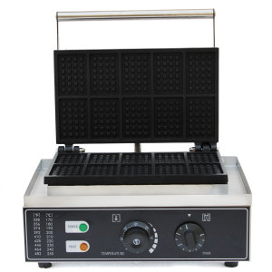 KITNEED 10pcs Waffle Maker Machine Commercial Nonstick Waffle Iron Baker Machine - Stainless Steel Square Grid Waffle Making Machine