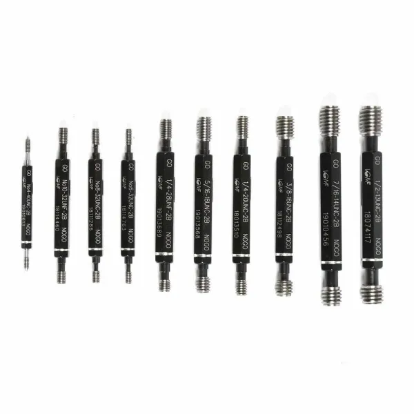 10Pcs Double End Thread Plug Gauge Set SKD11 Go No Go Class 2B ANSI Taper Lock Design High Precision Thread Gauge Detection Tool (10 Pieces) 10Pcs Double End Thread Plug Gauge Set SKD11 Go No Go Class 2B ANSI Taper Lock Design High Precision Thread Gauge Detection Tool (10 Pieces)