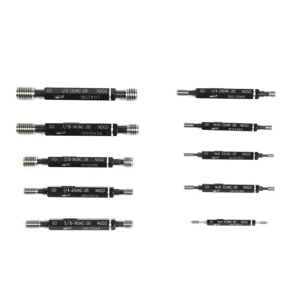 10Pcs Double End Thread Plug Gauge Set SKD11 Go No Go Class 2B ANSI Taper Lock Design High Precision Thread Gauge Detection Tool (10 Pieces) 10Pcs Double End Thread Plug Gauge Set SKD11 Go No Go Class 2B ANSI Taper Lock Design High Precision Thread Gauge Detection Tool (10 Pieces)