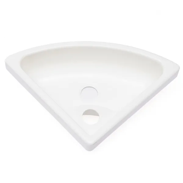 Small Wall Mount Corner Bathroom Sink White Triangle Plastic Vanity Single Bowl Sink for Kitchen Bathroom Lavatory (White, Without Faucet)