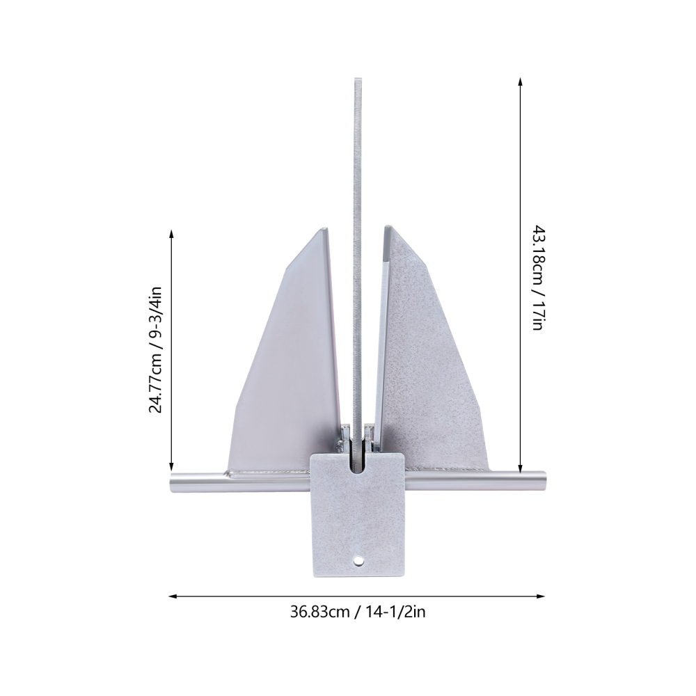 13LB Portable Galvanized Anchor Kit, Boat Anchor Kit, Boat Hook Kit for most boats such as pontoons, center consoles, deck boats, sailboats, and large boats.