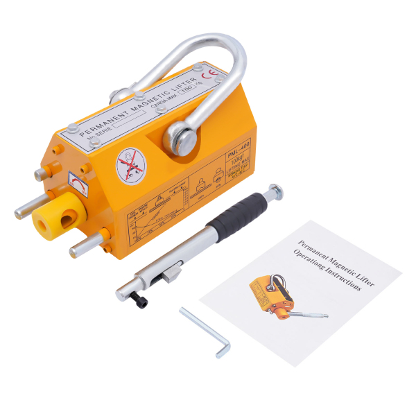Steel Magnetic Lifter 220 LB Metal Lifting Magnet 100 KG Magnetic Lift Hoist Shop Crane(100KGF)