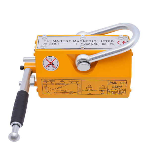 Steel Magnetic Lifter 220 LB Metal Lifting Magnet 100 KG Magnetic Lift Hoist Shop Crane(100KGF)