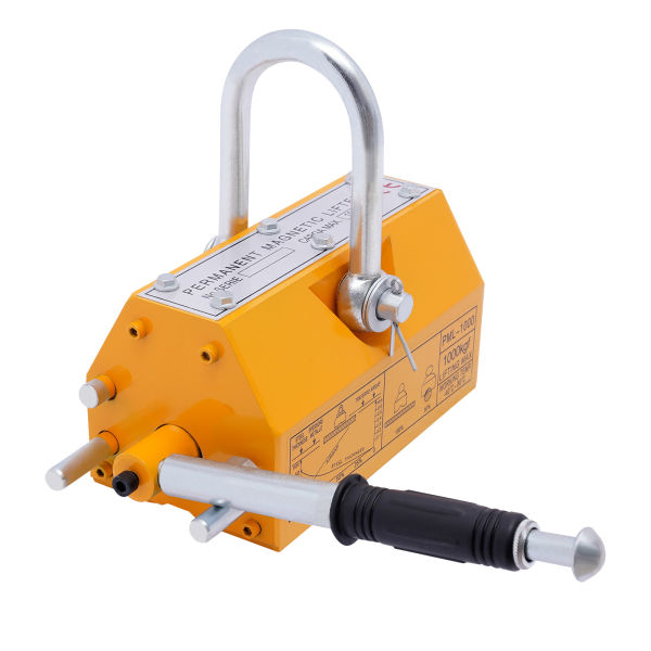 Steel Magnetic Lifter 2200 LB Metal Lifting Magnet 1000 KG Magnetic Lift Hoist Shop Crane(1000KG)