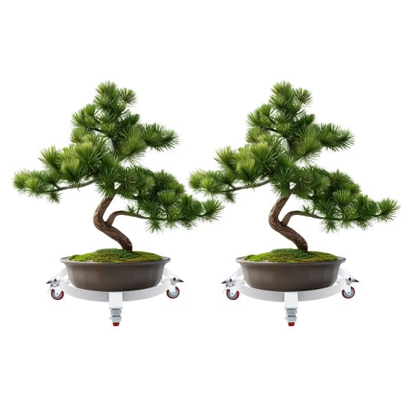 2Pcs 55 Gallon  Loading 544.31kg/1200lbs Round Drum Dolly Drum Dolly with Wheels Gray
