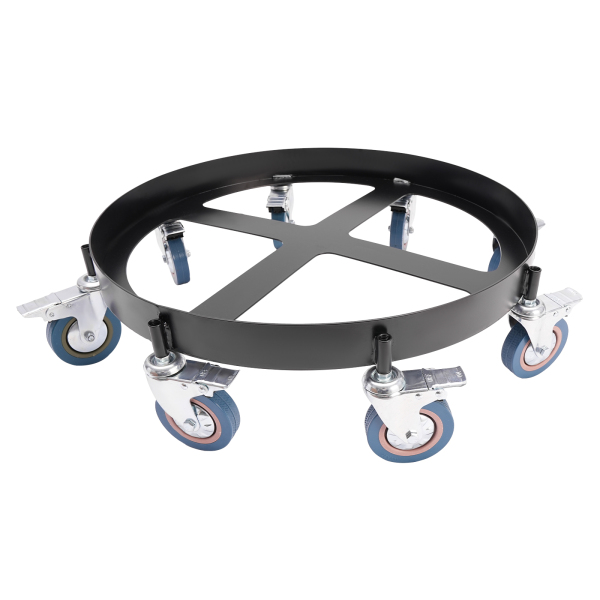 55 Gallon Loading 907kg/2000lbs Round Drum Dolly Barrel Dolly Carts Drum Dolly with 8 Wheels Black