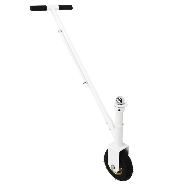 3000 Lbs Single Inflatable Wheel Weight Trailer Mover, Weight Distributing Adjustable Trailer Dolly White