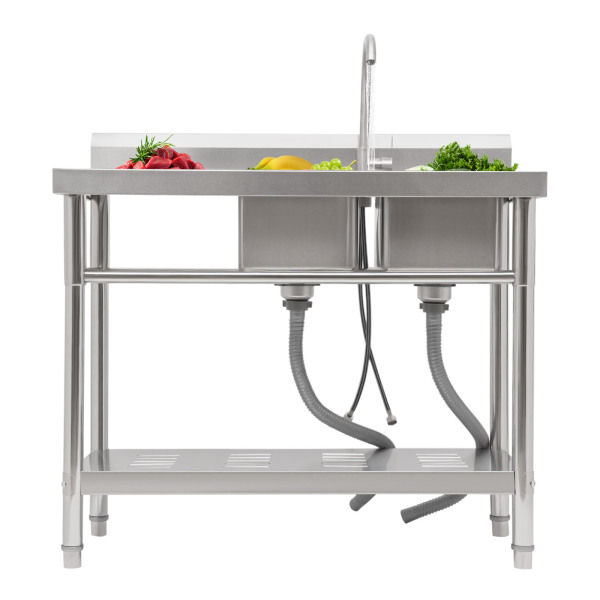 Restaurant Kitchen Sink, Stainless Steel Sink, Free Standing Commercial Kitchen Sink Set
