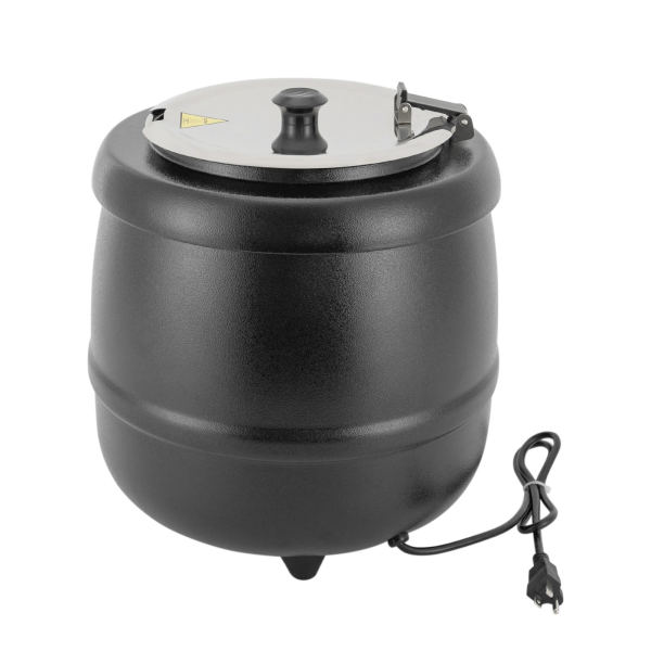 10L 13.78*14.96in Soup Warmer 400W Electric Sup Warmer Pot Food Warmer with Lid Black