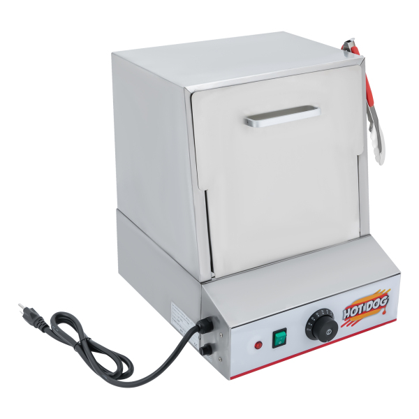 500W Commercial Electric Hot Dog Warmer Classic Hut Steamer for 96 Hot Dogs 110V