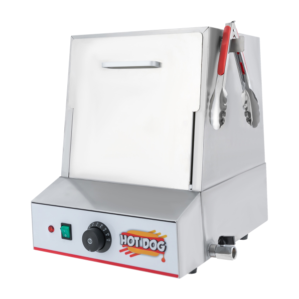 500W Commercial Electric Hot Dog Warmer Classic Hut Steamer for 96 Hot Dogs 110V