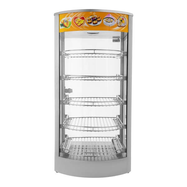 5-tier Removable Shelves Electric Commercial Food Warmer Food Display Warmer Food Warming Cabinet 86°F to 185°F with Top Illuminated Lamp for Canteens Bakeries