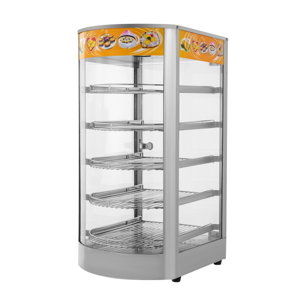 5-tier Removable Shelves Electric Commercial Food Warmer Food Display Warmer Food Warming Cabinet 86°F to 185°F with Top Illuminated Lamp for Canteens Bakeries