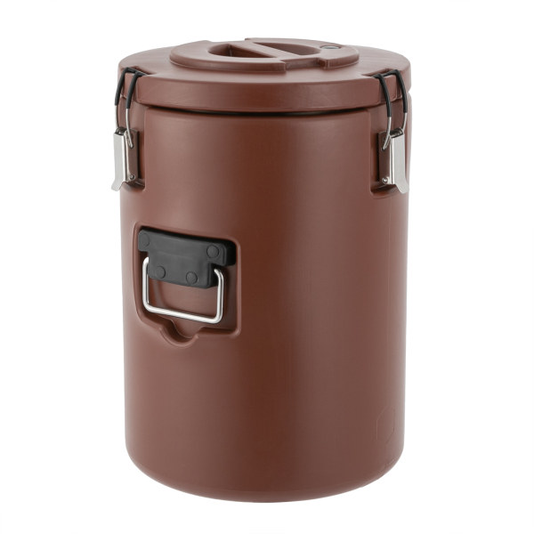 20L/21.1Qt Insulated Soup Container Commercial Soup Container for Hot or Cold Food Storage Brown