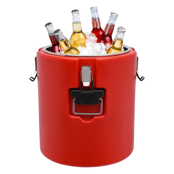 30L/27.24 QT Red Insulated Bucket, Insulated Soup Container With Lid