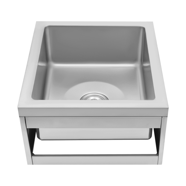 Free Standing Utility Sink Single Bowl Commercial Sink Restaurant Kitchen Sink Ideal For Homes Restaurants Hotels 22*19*12in Silver