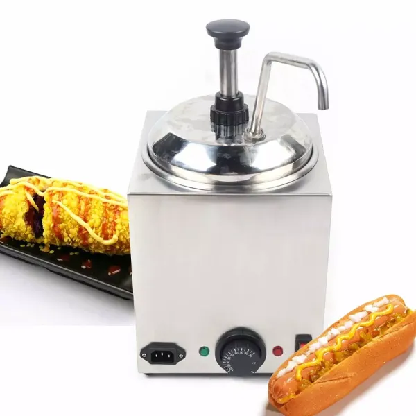 2.5L Chili and Cheese Warmer, Nacho Cheese Dispenser with Heated Pump, Hot Fudge Warmer Stainless Steel Spout Heater(110V 650W)