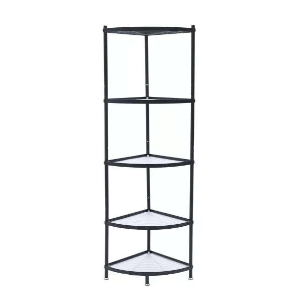 KITNEED 5-Tier Stainless Steel Free Standing Kitchen Corner Shelf Rack - Pot Rack