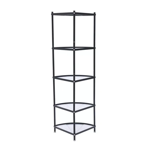 KITNEED 5-Tier Stainless Steel Free Standing Kitchen Corner Shelf Rack - Pot Rack