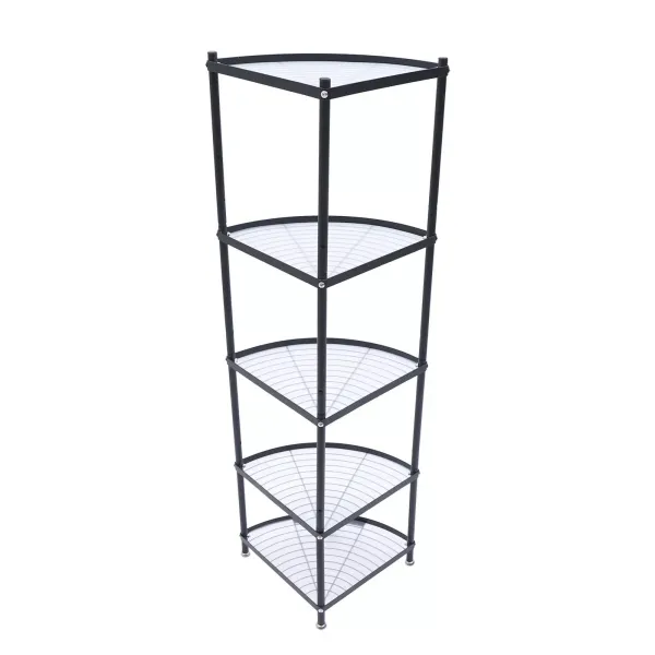 KITNEED 5-Tier Stainless Steel Free Standing Kitchen Corner Shelf Rack - Pot Rack