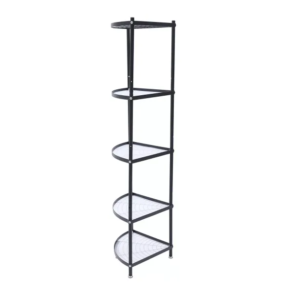 KITNEED 5-Tier Stainless Steel Free Standing Kitchen Corner Shelf Rack - Pot Rack