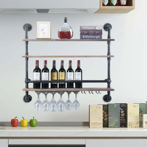 KITNEED Wall Mounted Wine Bottle Display Rack Storage Holder Winery Wall Hanging Home Wine Cellar Rack