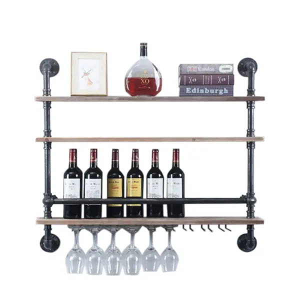 KITNEED Wall Mounted Wine Bottle Display Rack Storage Holder Winery Wall Hanging Home Wine Cellar Rack