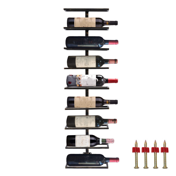 Wall-Mounted Wine Rack Nine Bottle Wine Display Rack Storage Wall Rack Wine Rack Space Saving Kitchen Organization for Wine or Spirits