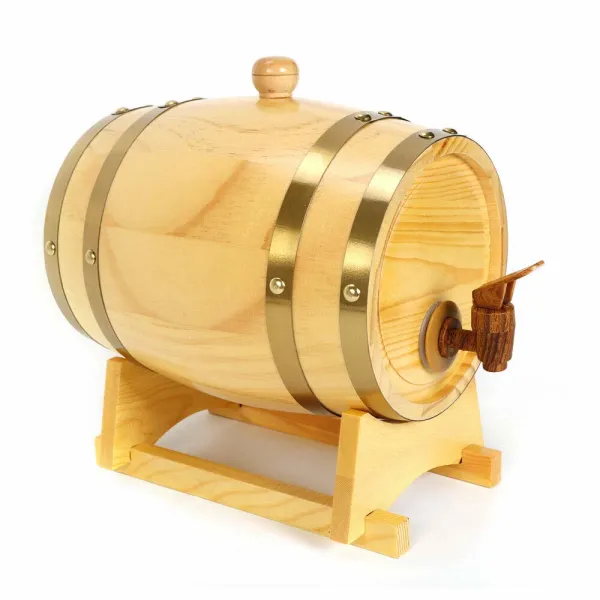 Wine Barrel Whiskey Barrel Dispenser for Red Wine Whiskey (5L)