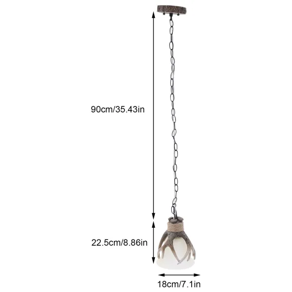 Resin Antler Chandelier Hanging Light Deer Horn Ceiling Pendant Lighting Fixture (with Lampshade) Resin Antler Chandelier Hanging Light Deer Horn Ceiling Pendant Lighting Fixture (with Lampshade)