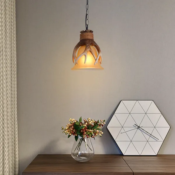 Resin Antler Chandelier Hanging Light Deer Horn Ceiling Pendant Lighting Fixture (with Lampshade) Resin Antler Chandelier Hanging Light Deer Horn Ceiling Pendant Lighting Fixture (with Lampshade)