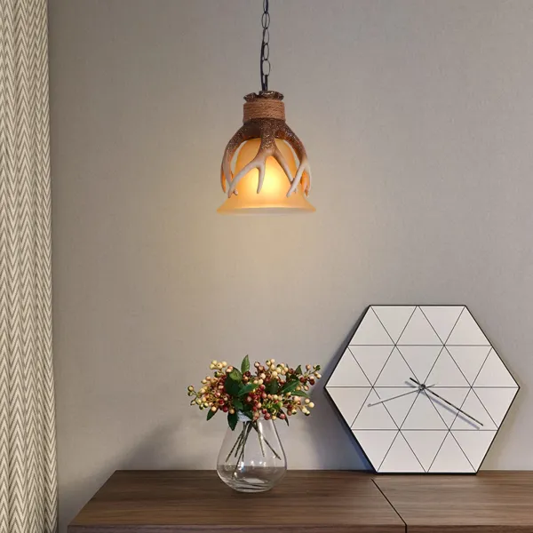 Resin Antler Chandelier Hanging Light Deer Horn Ceiling Pendant Lighting Fixture (with Lampshade) Resin Antler Chandelier Hanging Light Deer Horn Ceiling Pendant Lighting Fixture (with Lampshade)
