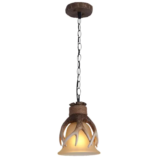 Resin Antler Chandelier Hanging Light Deer Horn Ceiling Pendant Lighting Fixture (with Lampshade) Resin Antler Chandelier Hanging Light Deer Horn Ceiling Pendant Lighting Fixture (with Lampshade)