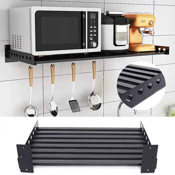 Electric Oven Holders, Microwave Oven Rack Kitchen Shelf, Black Storage Racks Wall Shelf, Kitchen Organizer