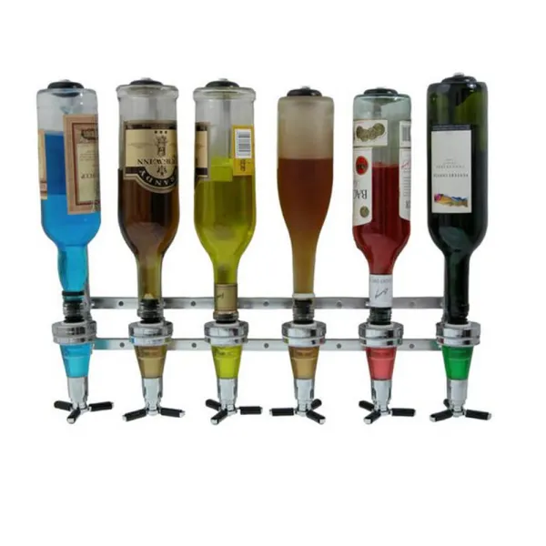 Mounted Liquor Dispenser 30ml Bottle Beverage Bar Wall Alcohol Cocktail Wine Beer(6 Heads)