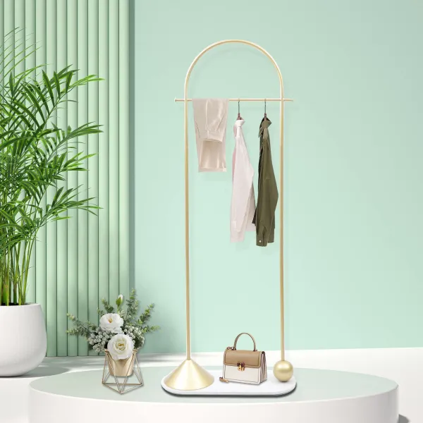 Gold Clothing Rack, Small Clothing Rack Heavy Duty Portable Metal Clothes Rack Freestanding Modern Hall Tree Coat Rack Gold Clothing Rack, Small Clothing Rack Heavy Duty Portable Metal Clothes Rack Freestanding Modern Hall Tree Coat Rack