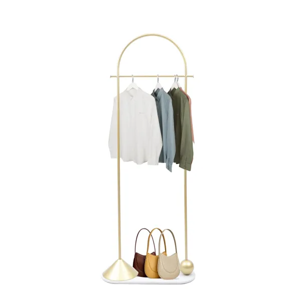 Gold Clothing Rack, Small Clothing Rack Heavy Duty Portable Metal Clothes Rack Freestanding Modern Hall Tree Coat Rack