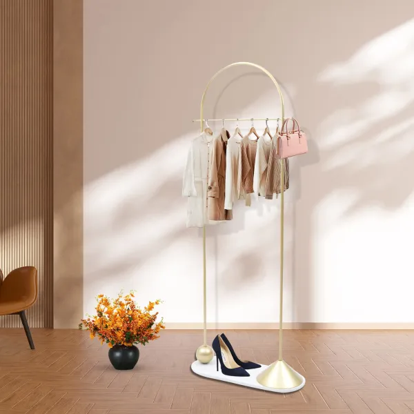 Gold Clothing Rack, Small Clothing Rack Heavy Duty Portable Metal Clothes Rack Freestanding Modern Hall Tree Coat Rack Gold Clothing Rack, Small Clothing Rack Heavy Duty Portable Metal Clothes Rack Freestanding Modern Hall Tree Coat Rack