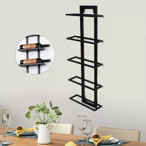 Metal Wine Rack Sturdy Iron Wine Holder Holds 5 Bottles Free Standing Small Wine Rack Wine Storage Stand
