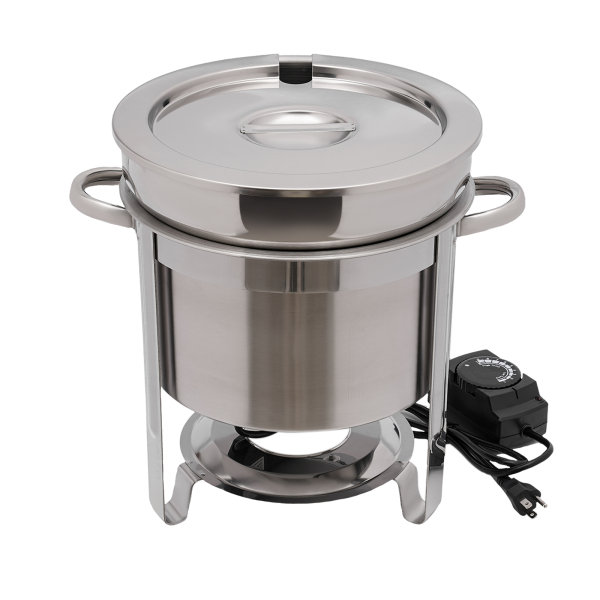 11.62QT Round Stainless Steel Chrome Soup Chafer Catering Chafing Dish With Lid