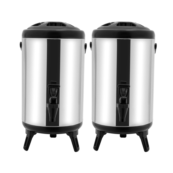 2 Pcs 9.45*16.54in Insulated Beverage Dispenser Insulated Thermal Hot and Cold Coffee Drink Dispenser Black 10L