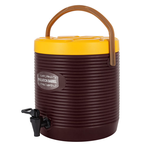 13L Brown Portable Hot and Cold Drink Dispenser Insulated Beverage Dispenser Insulated Container with Faucet