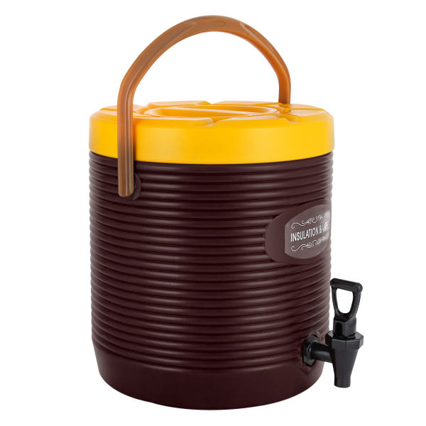 13L Brown Portable Hot and Cold Drink Dispenser Insulated Beverage Dispenser Insulated Container with Faucet
