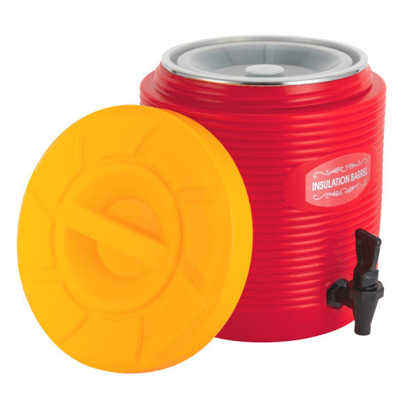 13L Portable Hot and Cold Drink Dispenser Insulated Beverage Dispenser Insulated Container with Faucet Red