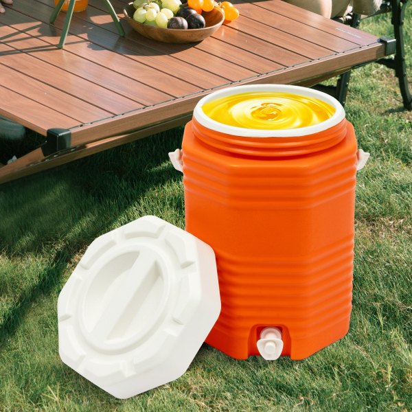 9L/2.5 gallons Insulated Drink Cooler, Insulated Beverage Cooler, Portable Sports Cooler - Orange